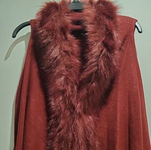 Red vest with fur lining